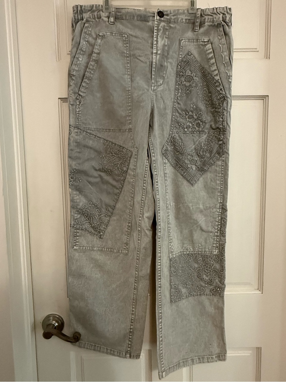 Pilcro Roamer Gray Patchwork Pants from Anthropologie